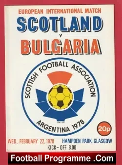 Scotland v Bulgaria 1978 - Hampden Park - football programme
