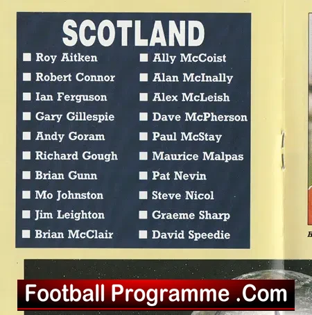 Scotland v Chile 1989 - Hampden Park
