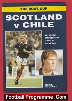 Scotland v Chile 1989 - Hampden Park - football programme