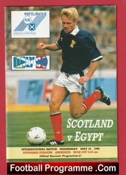 Scotland v Egypt 1990 - Hampden Park Plus Ticket - football memorabilia