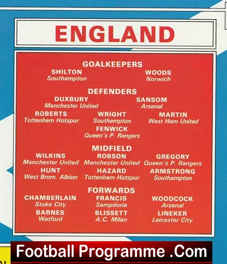 Scotland v England 1984 - Hampden Park Glasgow