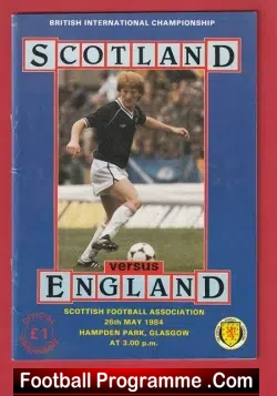 Scotland v England 1984 - Hampden Park Glasgow - football programme