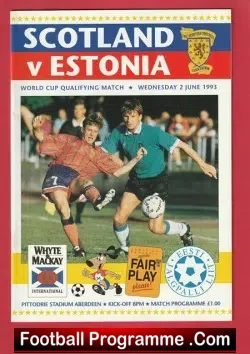 Scotland v Estonia 1993 - Hampden Park - football programme