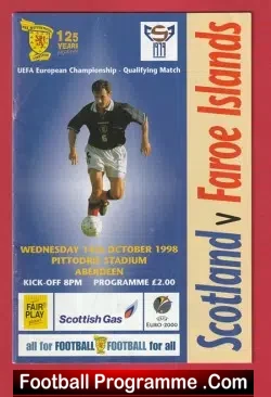 Scotland v Faroe Islands 1998 - Glasgow - football programme