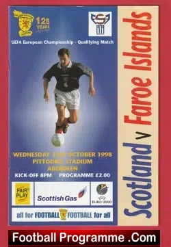 Scotland v Faroe Islands 1998 - Hampden Park - football programme