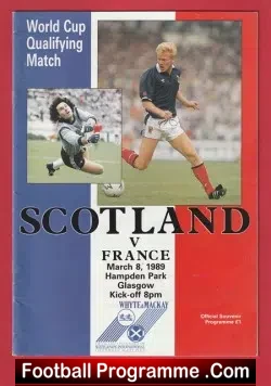 Scotland v France 1989 - Hampden Park - football programme