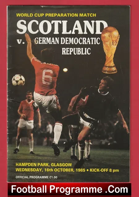 Scotland v Germany 1985 – Hampden Park Alex Ferguson Manager