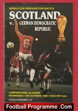 Scotland v Germany 1985 – Hampden Park Alex Ferguson Manager
