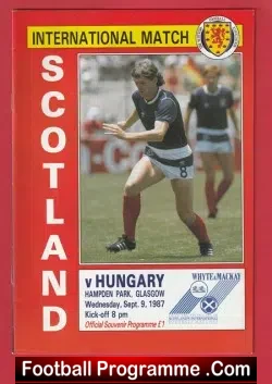 Scotland v Hungary 1987 - Hampden Park - football programme