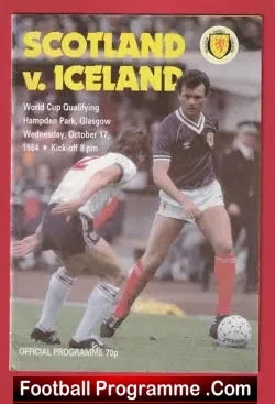 Scotland v Iceland 1984 - Hampden Park - football programme