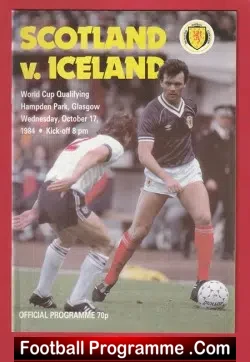 Scotland v Iceland 1984 - World Cup Hampden Park - football programme