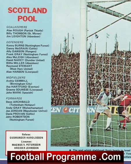 Scotland v Israel 1981 - Hampden Park