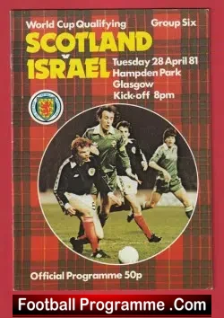 Scotland v Israel 1981 - Hampden Park - football programme