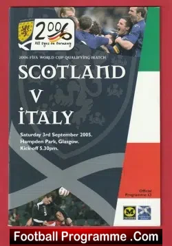 Scotland v Italy 2005 - Hampden Park - football programme