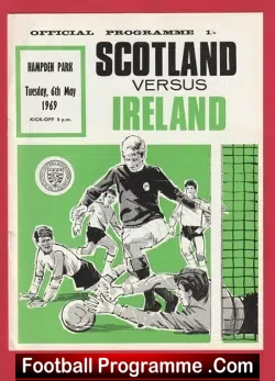 Scotland v Northern Ireland 1969 - Including George Best - football programme