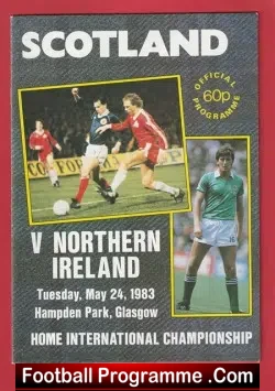 Scotland v Northern Ireland 1983 - Hampden Park Glasgow - football programme