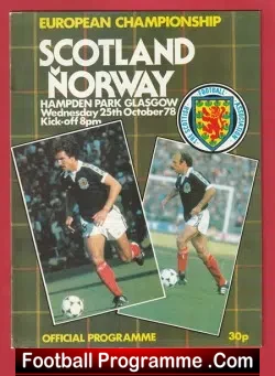 Scotland v Norway 1978 - Hampden Park - football programme