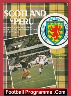 Scotland v Peru 1979 - Hampden Park - football programme