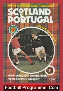 Scotland v Portugal 1980 - Hampden Park Glasgow - football programme