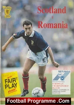 Scotland v Romania 1990 - Hampden Park - football programme