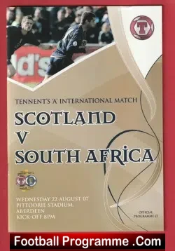Scotland v South Africa 2007 - Pittodrie Aberdeen - football programme