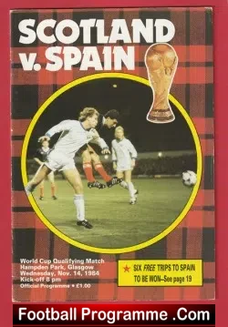 Scotland v Spain 1984 - Hampden Park - football programme