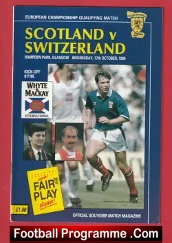 Scotland v Switzerland 1990 - Hampden Park - football programme