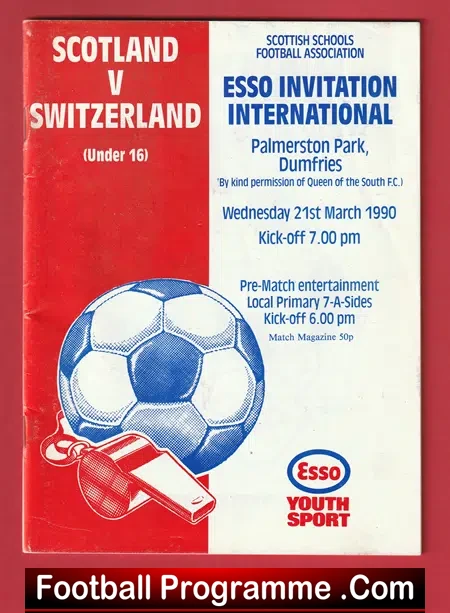 Scotland v Switzerland 1990 - Under 16 at Dumfries