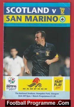 Scotland v Switzerland 1995 - Hampden Park - football programme