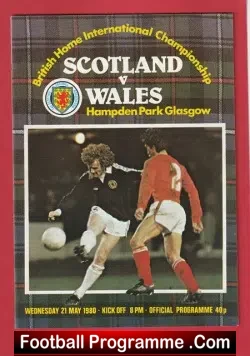 Scotland v Wales 1980 - Hampden Park Glasgow - football programme