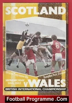 Scotland v Wales 1982 - Hampden Park Glasgow - football programme