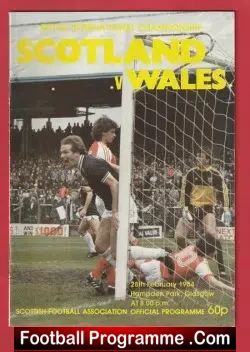 Scotland v Wales 1984 - Hampden Park Glasgow - football programme