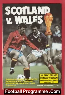 Scotland v Wales 1985 - Hampden Park Glasgow - football programme