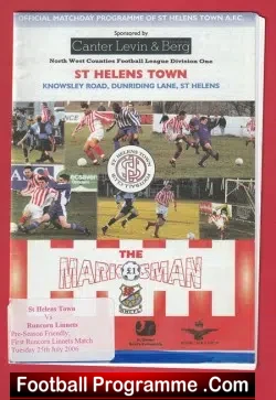 St Helens Town v Runcorn Linnets 2006 - First Ever Game 1st - football programme