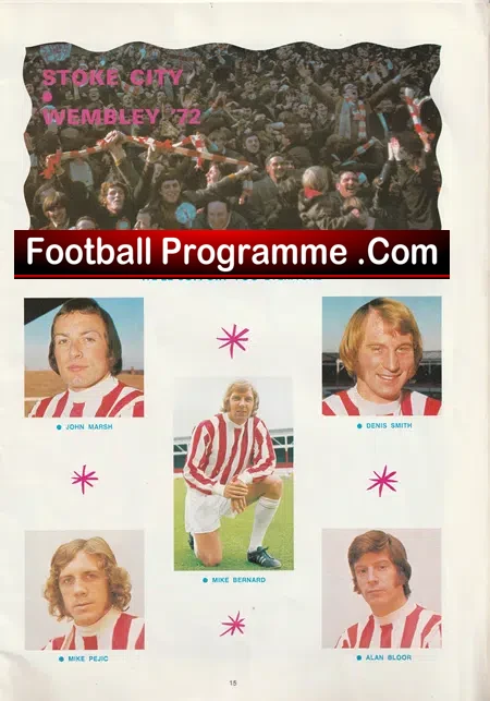 Stoke City Football Club Official Souvenir Brochure 1972 SIGNED