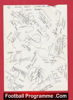 Wales International Football Team Multi AUtographed SIGNED 1980s - football programme