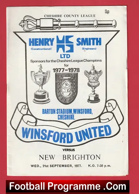 Winsford United v New Brighton 1977 – Plus Newspaper Article