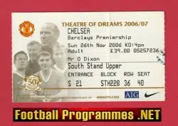 Manchester United v Chelsea 2006 - Match Ticket Man Utd