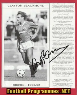 Manchester United Clayton Blackmore Signed Magazine Picture