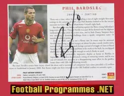 Manchester United Phil Bardsley Signed Magazine Picture