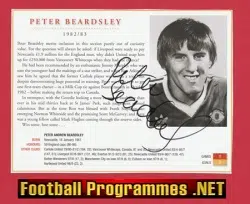 Manchester United Peter Beardsley Signed Magazine Picture