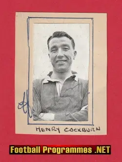 Manchester United Henry Cockburn Signed Magazine Picture 1950s