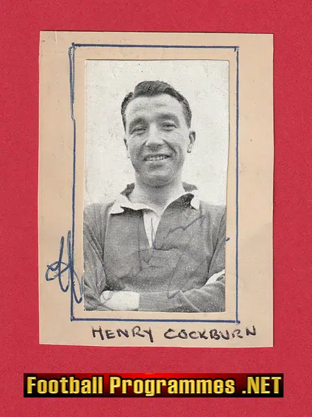Manchester United Henry Cockburn Signed Magazine Picture 1950s
