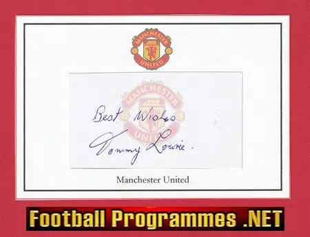 Manchester United Tommy Lowrie Signed card 1940s