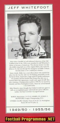 Manchester United Jeff Whitefoot Signed Magazine Picture 1950s