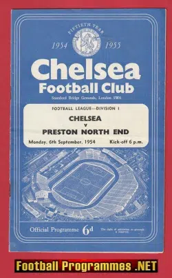 Chelsea v Preston 1954 - Chelsea League Champions 54/55