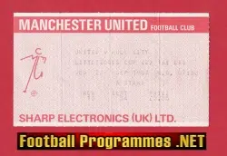 Manchester United v Hull City 1987 - Football Ticket