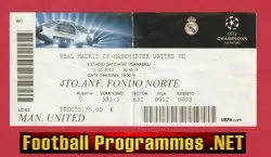 Real Madrid v Manchester United 2013 - Match Ticket