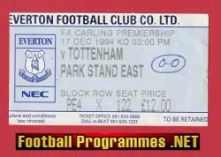 Everton v Manchester United 1994 - Match Ticket