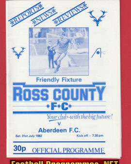 Ross County v Aberdeen 1982 – Friendly – Alex Ferguson Manager